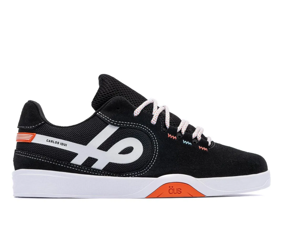 TENIS OUS IMIGRANTE IQUI PRETO BRANCO REFLEX LARANJA
